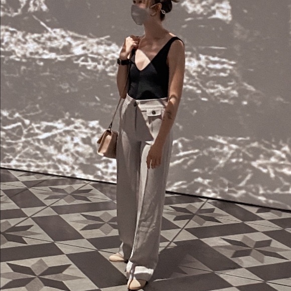 ***SOLD*** Mango Wide Leg (Lilac/Grey Coloured) Trousers - Picture 1 of 8